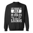 July 1923 Birthday Life Begins In July 1923 Sweatshirt