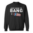 Just Here To Bang Funny Fireworks 4Th Of July Boys Men Kids Sweatshirt