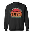 March 1971 50 Years Old Retro Vintage 50Th Birthday Sweatshirt