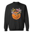 Maryland Crab State Pride Flag Gift - Basketball & Blue Crab Sweatshirt