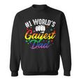 Mens 1 Worlds Gayest Dad Funny Fathers Day Lgbt Pride Rainbow 14 Shirt Sweatshirt