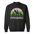 Mens Funny Grandpa Papasaurus Dinosaur 4 Kids Fathers Day Sweatshirt