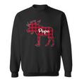 Mens Red Plaid Papa Moose Xmas Red Buffalo Family Pajama Sweatshirt