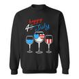 Red Wine Blue 4Th Of July Wine Red White Blue Wine Glasses V4 Sweatshirt