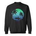 Retro Water Sport Surfboard Palm Tree Sea Tropical Surfing Sweatshirt