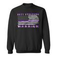 Rett Syndrome Warrior Usa Flag United States Flag Purple Ribbon Rett Syndrome Rett Syndrome Awareness Sweatshirt