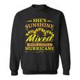 Sunshine Mixed With Hurricane Sunflower Motif With Saying Sweatshirt