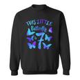 This Little Butterfly Is 7 7Th Birthday Party Toddler Girl Sweatshirt