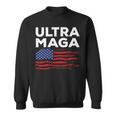 Ultra Maga Proud American Distressed Flag Patriotic Sweatshirt