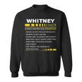 Whitney Name Gift Whitney Facts Sweatshirt