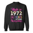 Womens 50 Year Of Being Awesome Made In 1972 Birthday Gifts Vintage Sweatshirt