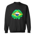 Womens Brazilian Flag Lips Women Girls Brazil Sweatshirt