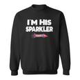 Womens Im His Sparkler Fireworks Couple Matching 4Th Of July Gift Sweatshirt