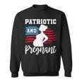 Womens Patriotic And Pregnant Baby Reveal 4Th Of July Pregnancy Sweatshirt