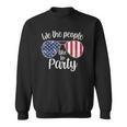 Womens We The People Like To Party American Flag Sunglasses Vintage Sweatshirt