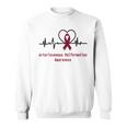 Arteriovenous Malformation Awareness Heartbeat Burgundy Ribbon Arteriovenous Malformation Support Arteriovenous Malformation Awareness Sweatshirt