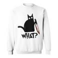 Cat What Murderous Black Cat With Knife Sweatshirt