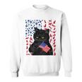 Funny Black Cat Independence Flag 633 Shirt Sweatshirt