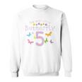 Kids 5Th Fifth Birthday Party Cake Little Butterfly Flower Fairy Sweatshirt