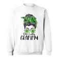 One Lucky Grammy Messy Bun Lucky Shamrock St Patricks Day Sweatshirt