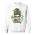 One Lucky Grammy Shamrock Plaid Leopard St Patricks Day Sweatshirt