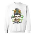 One Lucky Grandma Shamrock Plaid Leopard St Patricks Day Sweatshirt