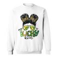 One Lucky Kid Messy Bun Shamrock St Patricks Day Sweatshirt