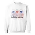 Red Wine Blue 4Th Of July Wine Red White Blue Wine Glasses Sweatshirt