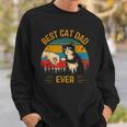 Best Cat Dad Ever Paw Fist Bump Fit Vintage Retro Gift Daddy Sweatshirt Gifts for Him