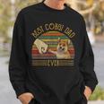 Best Corgi Dad Ever Retro Vintage Sunset Sweatshirt Gifts for Him