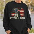 Best Pitbull Dad Ever American Flag 4Th Of July Gift V2 Sweatshirt Gifts for Him