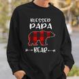 Blessed Papa Bear Buffalo Plaid Bear For Papa Sweatshirt Gifts for Him