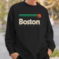 Boston Basketball B-Ball Massachusetts Green Retro Boston Sweatshirt Gifts for Him