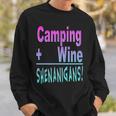 Camping Drink Wine Shenanigans Funny Camp Humor Drinking Sweatshirt Gifts for Him