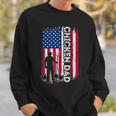 Chicken Chicken Chicken Dad American Flag Poultry Farmer Dad Fathers Day Sweatshirt Gifts for Him