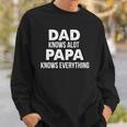 Dad Knows A Lot Papa Knows Everything Sweatshirt Gifts for Him
