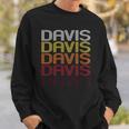 Davis Retro Wordmark Pattern Vintage Style Sweatshirt Gifts for Him
