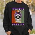 Epilepsy Warrior Skull Women Vintage Purple Ribbon Epilepsy Epilepsy Awareness Sweatshirt Gifts for Him