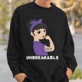 Epilepsy Warrior Strong Women With Purple Ribbon For Epilepsy Awareness Purple Ribbon Sweatshirt Gifts for Him