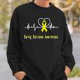 Ewings Sarcoma Awareness Heartbeat Yellow Ribbon Ewings Sarcoma Ewings Sarcoma Awareness Sweatshirt Gifts for Him