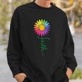 Faith Cross Flower Rainbow Christian Gift Sweatshirt Gifts for Him