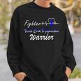 Fighter Vocal Cord Dysfunction Warrior Heartbeat Blue Ribbon Vcd Vocal Cord Dysfunction Awareness Sweatshirt Gifts for Him