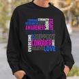 Foster Care Awareness Adoption Related Blue Ribbon Sweatshirt Gifts for Him