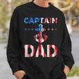 Funny Captain Dad Boat Owner American Flag 4Th Of July Sweatshirt Gifts for Him