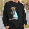 Funny Dog Pitbull I Love Dad Tattoo Glasses Fathers Day Gift Sweatshirt Gifts for Him