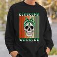 Glaucoma Warrior Skull Women Vintage Green Ribbon Glaucoma Glaucoma Awareness Sweatshirt Gifts for Him