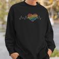 Human Rights Equality Gay Pride Month Heartbeat Lgbt Sweatshirt Gifts for Him
