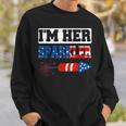 Im Her Sparkler 4Th Of July American Pride Matching Couple Sweatshirt Gifts for Him