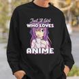 Just A Girl Who Loves Anime Peace Symbol V Fingers Fun Funny Sweatshirt Gifts for Him