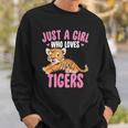 Just A Girl Who Loves Tigers Cute Kawaii Tiger Animal Sweatshirt Gifts for Him